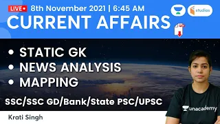 Current Affairs | 8 November Current Affairs 2021 | Current Affairs Today by Krati Singh