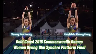 Full Match- Cheong Jun Hoong and Pandelela win Gold in 2018 Commonwealth Games 10m Diving Synchro