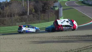 Renault Clio Cup Italia 2020. Race 2 Autodromo di Imola. Crash Flips