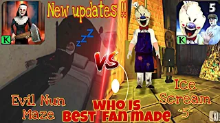 Evil Nun Maze Fan Made Vs Ice Scream 5 Fan Made Gameplay || Evil Nun Maze Fan Made || Ice  Scream 5