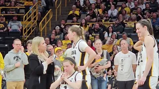 Caitlin Clark and Iowa seniors talk after win over Ohio State