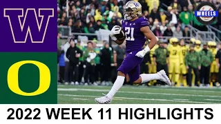 #25 Washington vs #6 Oregon Highlights | College Football Week 11 | 2022 College Football Highlights