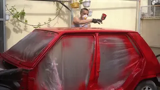 renault 5 Campus - Painting a car at home with a 10 euros spray gun