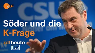 Kanzlerkandidatur der Union: Söder akzeptiert Entscheidung der CDU │ ZDFheute live