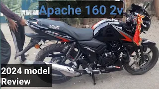 latest model 2024 , Tvs apache 160 2v with many updates Review.