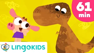 COWY'S T-REX SONG 🦖💜 + More Nursery Rhymes | Lingokids