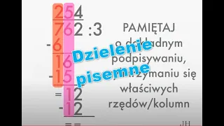 Dzielenie pisemne (znakomicie wytłumaczone) - zrozumiesz!