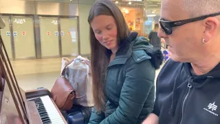 Rock and Roll Piano Makes Pretty Girl Smile