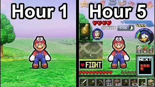 Mario Speedrun, but every 5 minutes the HUD gets worse