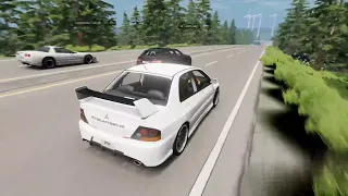 BeamNG Online | 900+HP Evo 9 - Street Highway/Freeway Racing (Drag/Rolls)