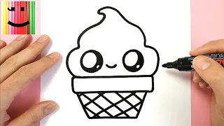 TUTO DESSIN - COMMENT DESSINER UNE GLACE DANS UN POT KAWAII