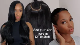 How To: Tape-In Extensions Install On Pixie Haircut + Removal & Reinstall | Curls Queen Hair