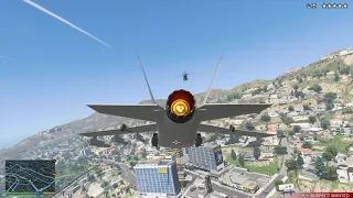 GTA 5 - Stealing A Jet From A Rich Dude’s Backyard + Six Star Escape