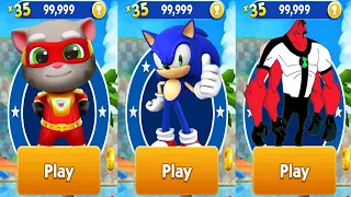 Sonic Dash vs Talking Tom Hero Dash vs Ben 10 Up To Speed Four Arms Android Gameplay