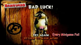 Barnyard Video Game - All Minigame Fail Compilation