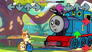 [SWAP] FNF Thomas Railway Showdown vs Bluey, Bingo & Mackenzie Sings Can Can | Thomas and Friends