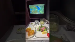Singapore Airlines Business Class meal Barramundi Fish Fried Rice Melbourne to Singapore June 2022