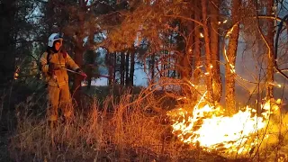 В двух районах Волгоградской области продолжают борьбу с ландшафтными пожарами