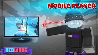 when MOBILE TRYHARD tries to play PC for the FIRST TIME | ROBLOX BEDWARS
