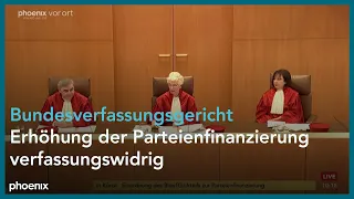 Urteil: Bundesverfassungsgericht zur „Anhebung der absoluten Obergrenze der Parteienfinanzierung“