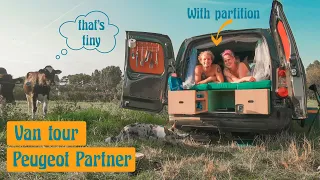 PEUGEOT PARTNER MINI CAMPER CONVERSION | Van tour by crazy couple