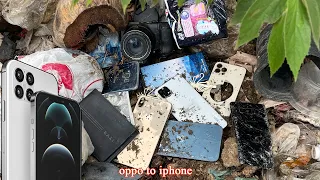 Restoration Oppo A15 Cracked,How to turn oppo to iphone series,Found Phone a lots in rubbish