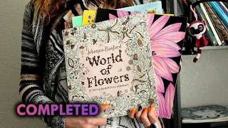 COMPLETED WORLD OF FLOWERS Coloring book by Johanna Basford | Flip through | Every page is colored 💗