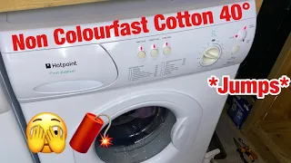 Hotpoint First Edition FEW12 || Non colourfast cotton 40° *Moves and hits glass on first wash cycle*