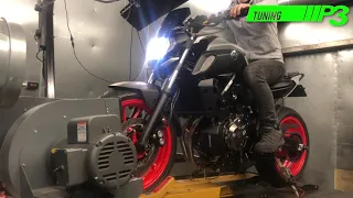 Ymaha MT 07 Custom ECU Flash With DNA air filter, Full Akrapovic Race system, P3 Tuning