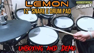 Lemon 12 inch Snare Electronic Drum Pad Unboxing and Demo - Throwback Drummer