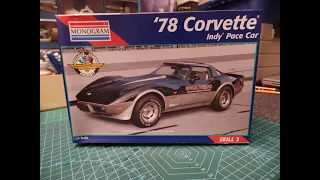 1978 Chevy Corvette Monogram 1:24 Scale Model Car Kit Unboxing