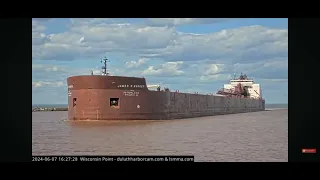 James R Barker arrives in Superior Wisconsin