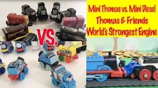 Mini Thomases vs Mini Diesels - World's Strongest Engine Competition and Fun Story with Kids Toys