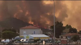 Les images du terrible incendie qui dévaste Biguglia et Olmeta, tout près de Bastia