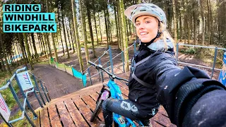 MY FIRST TIME AT WINDHILL BIKE PARK// WET & MUDDY RIDE!