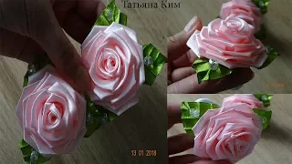 Чайная Роза Канзаши/ Tea Rose Kanzashi