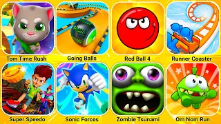 Tom Time Rush, Red Ball 4, Going Balls, Runner Coaster, Super Speedo, Zombie Tsunami, Sonic Dash...