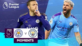 Leicester vs Manchester City | Top 5 Premier League Moments | Vardy, Aguero, Mahrez