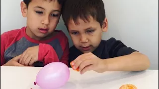 Pop a balloon with an orange peel