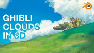 How to create procedural Ghibli Clouds in 3D - Blender 4.0 Tutorial