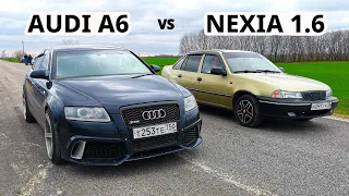 ЭТО НУЖНО ВИДЕТЬ. БЕШЕНАЯ Daewoo NEXIA 1.6 vs AUDI RS 6 ГОНКА. OCTAVIA A7 1.8T vs BMW 528i F10