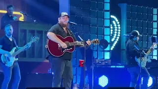 Luke Combs performing When It Rains It Pours live at iHeart Music Festival 2022