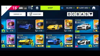 Anime Clasher level 16 garage 100 cars | Classwise view | #asphalt9