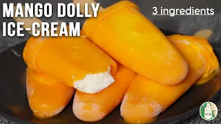 Mango Dolly Ice-cream - Homemade Ice-cream recipe - 3 Ingredients Ice-cream No cook Sattvik Kitchen