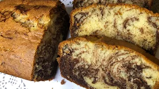 Cake marbré كيكة رخامية هشة و خفيفة بمقادير بسيطة و متوفرة في كل بيت