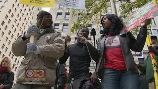 Freddie Gray Protesters Shout 'No Justice, No Peace' On Courthouse Grounds