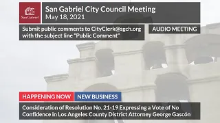 City Council - May 18, 2021 City Council Meeting - City of San Gabriel