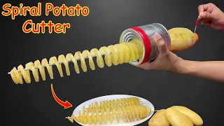 Practical Invention - How To Make A Spiral Potato Cutter / potato recipes/ potato Currys