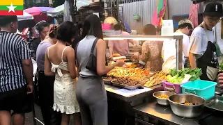 🇲🇲 Myanmar People Enjoying Vibrant Street Food Tour in Yangon