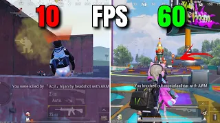 10 FPS VS 60 FPS CHALLENGE | FPS MATTERS? | PUBG Mobile